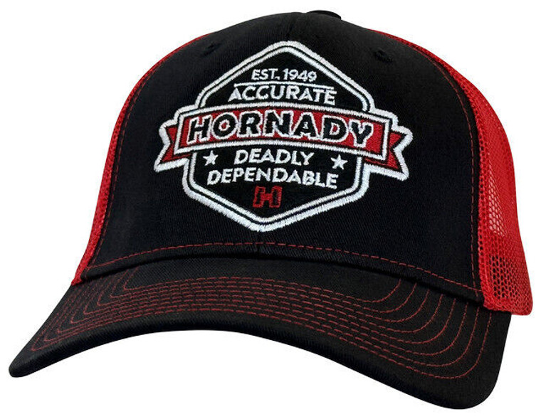 Hornady Gear 30200 Hornady Banner Black Hornady Patch Cap