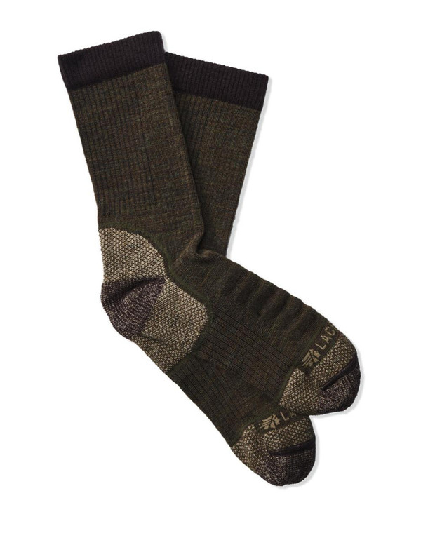 Lacrosse Men's Copper Merino Socks Lightweight Crew Olive