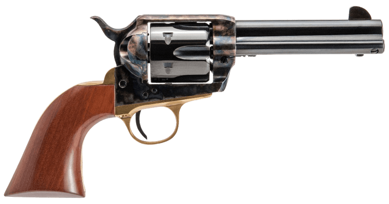 Cimarron PPP9MM Pistolero  9mm Luger 6 Shot, 4.75" Blued Barrel & Cylinder, Color Case Hardened Frame, Walnut Grip                                                                                      