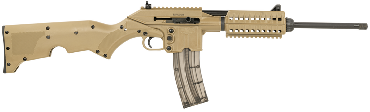 Kel-Tec SU22CATAN SU22  Full Size 22 LR 26+1 16.10" Black Threaded Barrel, Tan Picatinny Rail Polymer Receiver, Tan Synthetic w/Storage Compartment Stock                                               