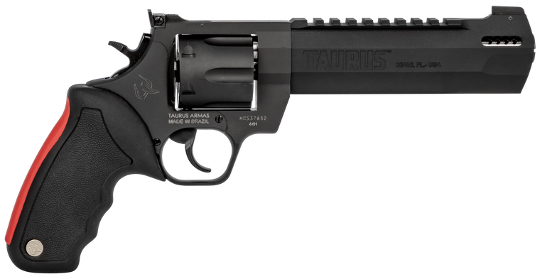 Taurus 2440061RH Raging Hunter  44 Rem Mag 6rd 6.75" Matte Black Oxide Steel Black Rubber with Integrated Red Cushion Insert Grip                                                                       