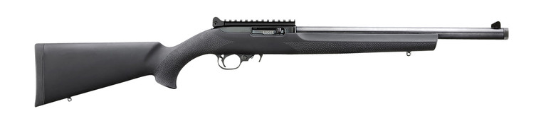 Ruger 31197 10/22 Carbine 22 LR 10+1 16.12" Threaded Bull Barrel, Black, Hogue Overmolded Stock, Ghost Ring Sight, Optic Mount