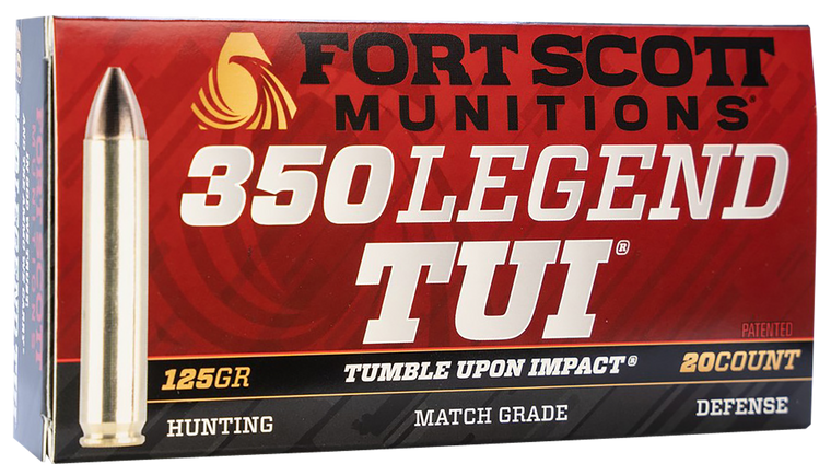 Fort Scott Munitions 350125SCV Tumble Upon Impact (TUI) Rifle 350Legend 125gr Solid Copper Spun 20 Per Box/10 Case                                                                                      