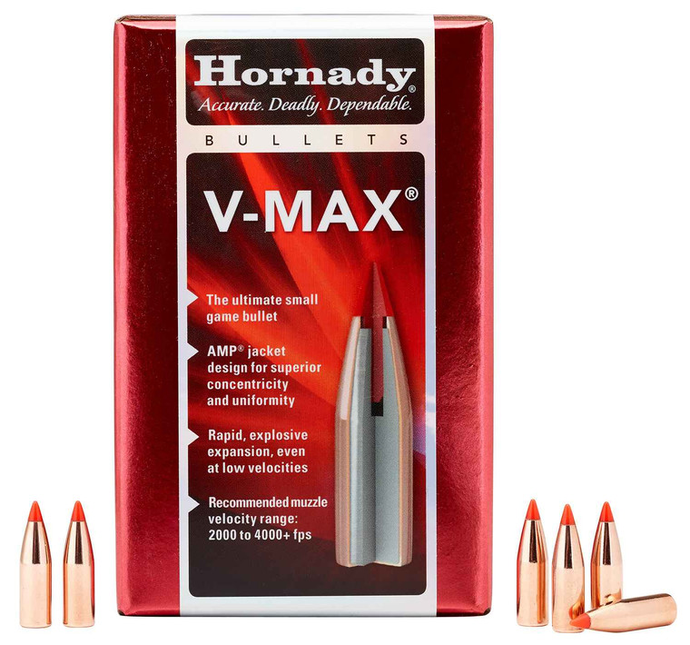 Hornady 22415 V-Max  6mm .243 65 gr V Max 100 Per Box/ 40 Case                                                                                                                                          