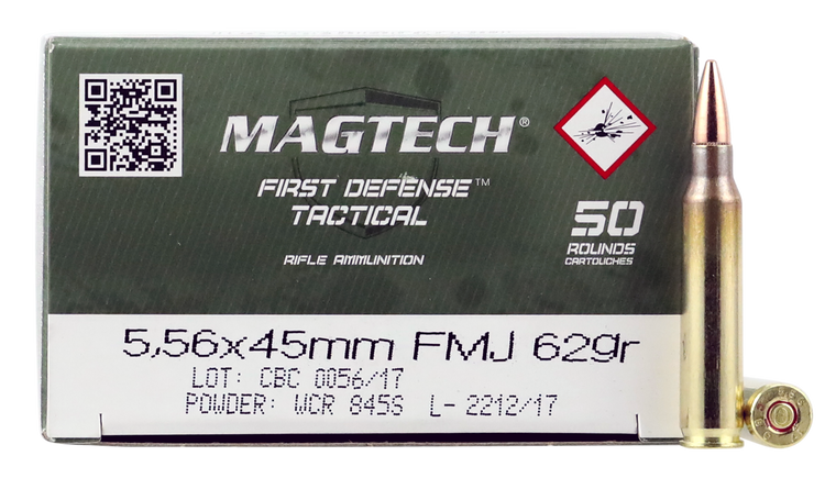 Magtech 556B Tactical/Training  5.56x45mmNATO 62gr Full Metal Jacket 50 Per Box/20 Case                                                                                                                 
