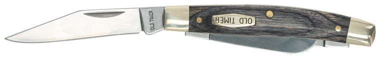 Old Timer 1149100 Heritage Series Middleman 340T 2" 1.70" 2.40" Folding Clip Point/Pen/Sheepsfoot D2 Steel Blade, 3.70" Gray Wood Laminate Handle                                                       