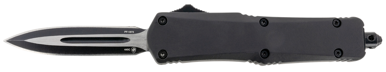 Templar Knife SBR131 Black Rubber Gen II Small 2.69" OTF Dagger Plain Black Oxide Stonewashed 440C SS Blade/ 4.31" Black Rubber/Aluminum Handle Features Glass Breaker Includes Pocket Clip/Sheath      