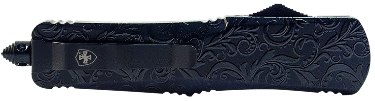 Templar Knife MMDG131 Maiden Gloss Gen II Slim 3.43" OTF Dagger Plain Black Oxide Stonewashed 440C SS Blade/5.05" Black Gloss Aluminum Handle Features Glass Breaker Includes Pocket Clip/Sheath        