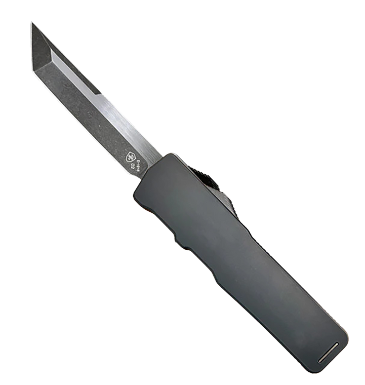 Templar Knife XSBR221 Excalibur  Small 3" OTF Tanto Plain Black Oxide Stonewashed Powder Coated D2 Steel Blade/4.50" Black Aluminum/Rubber Handle Includes Pocket Clip                                  