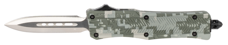 CobraTec Knives SADCCTK1SDAGNS CTK-1  Small 2.75" OTF Dagger Plain D2 Steel Blade/Winter Digi Camo Aluminum Handle Features Glass Breaker Includes Pocket Clip                                          
