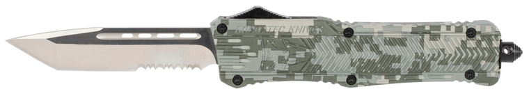 CobraTec Knives LADCCTK1LTS CTK-1  Large 3.75" OTF Tanto Part Serrated D2 Steel Blade/Army DigiCamo Aluminum Handle Features Glass Breaker Includes Pocket Clip                                         