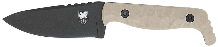 CobraTec Knives CTKPTAN KingPin  EDC 4" Fixed Drop Point Plain Black Powder Coated D2 Steel Blade, 4" Tan Textured G10 Scales Handle                                                                    