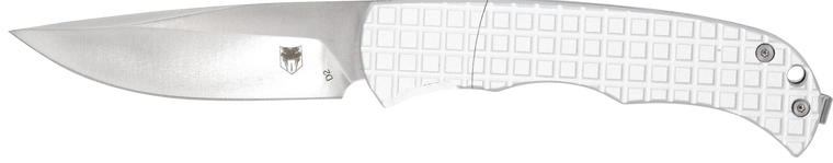 CobraTec Knives CTCLNHRSIL Cyclone Hidden Release 3" OTF Plain Satin D2 Steel Blade, 4" White Aluminum Handle                                                                                           