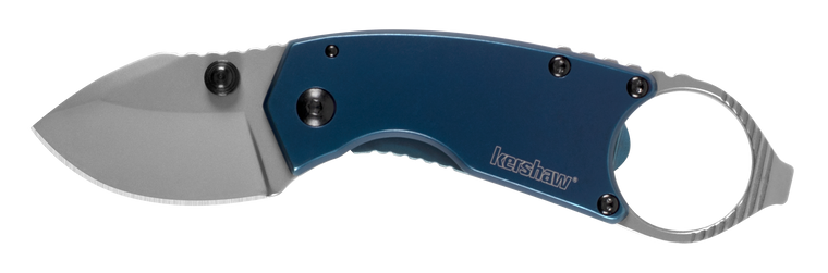 Kershaw 8710 Antic  1.70" Folding Drop Point Plain Bead Blasted 8Cr13MoV SS Blade Blue PVD Stainless Steel Handle Includes Pocket Clip                                                                  