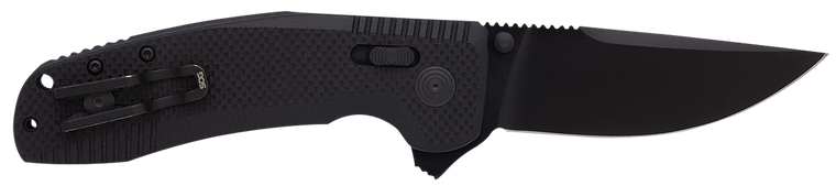 S.O.G SOG12380141 SOG-TAC XR 3.39" Folding Clip Point Plain Black TiNi Cryo D2 Steel Blade/Blackout G10 Handle Includes Pocket Clip                                                                     