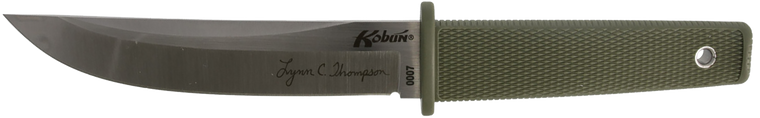 Cold Steel CS17TAA Kobun Lynn Thompson Signature 5.50" Fixed Tanto Plain AUS-8A SS Blade/4.38" OD Green Kray-Ex Handle Includes Sheath                                                                  