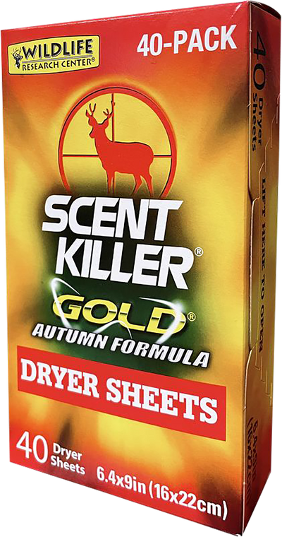 Wildlife Research 1283 Scent Killer Gold Autumn Dryer Sheets Odor Eliminator 40 Pack                                                                                                                    
