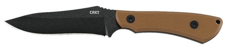 CRKT 2083 Ramadi  4.37" Fixed Plain Black Matte Baked-On Anti Rust SK-5 Steel Blade/Coyote Textured G10 Handle Includes Sheath                                                                          