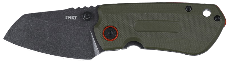 CRKT 6277 Overland  Compact 2.24" Folding Plain Stonewashed D2 Steel Blade, Green w/Orange Accents G10/SS Handle, Includes Pocket Clip                                                                  