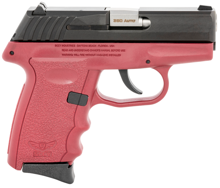 SCCY Industries CPX-3CBCR CPX-3  380 ACP 10+1 3.10" Crimson Red Polymer Serrated Black Nitride SS Slide Finger Grooved Crimson Red Polymer Grip                                                         