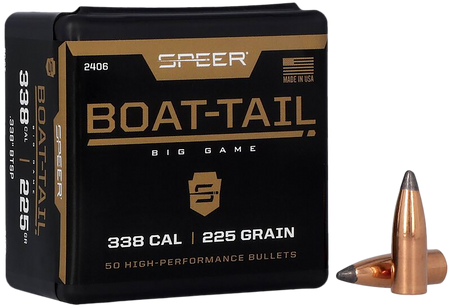 Speer 2406 Boat-Tail .338 225 gr Spitzer Boat Tail Soft Point 50