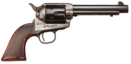 Taylors & Company 4109DE Smoke Wagon Deluxe 45 Colt (LC) 6rd 4.75" Blued Cylinder & Barrel Color Case Hardened Steel Frame Checkered Walnut Grip