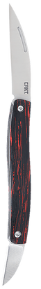 CRKT 4810 Forebear 1.06"/2.29" Folding Wharncliffe Satin 12C27 Sandvik Blade, Black/Red G10 Handle