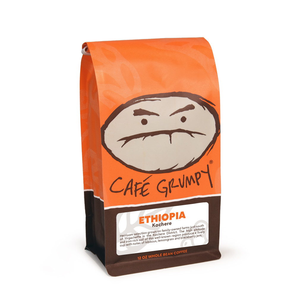 Cafe Grumpy bag of coffee beans from Kochere, Ethiopia.