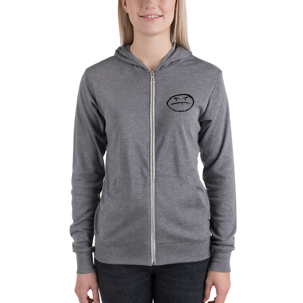 Grumpy lightweight zip hoodie (grey)