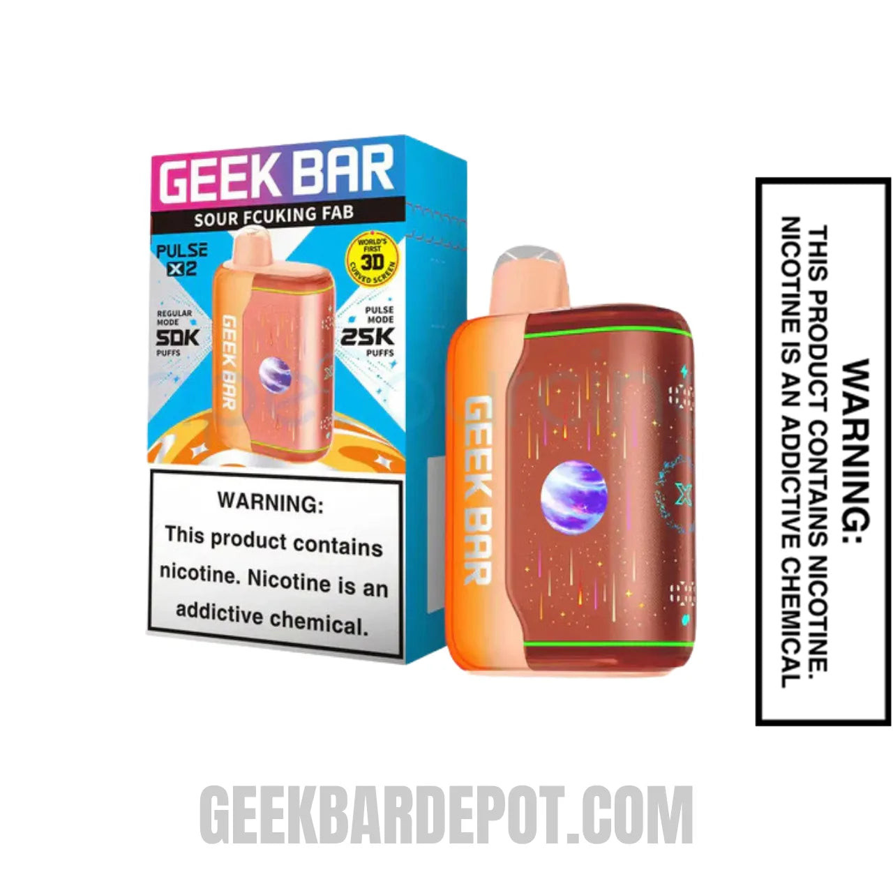 Sour Fcuking Fab Geek Bar Pulse X2 Disposable Vape with Package Box