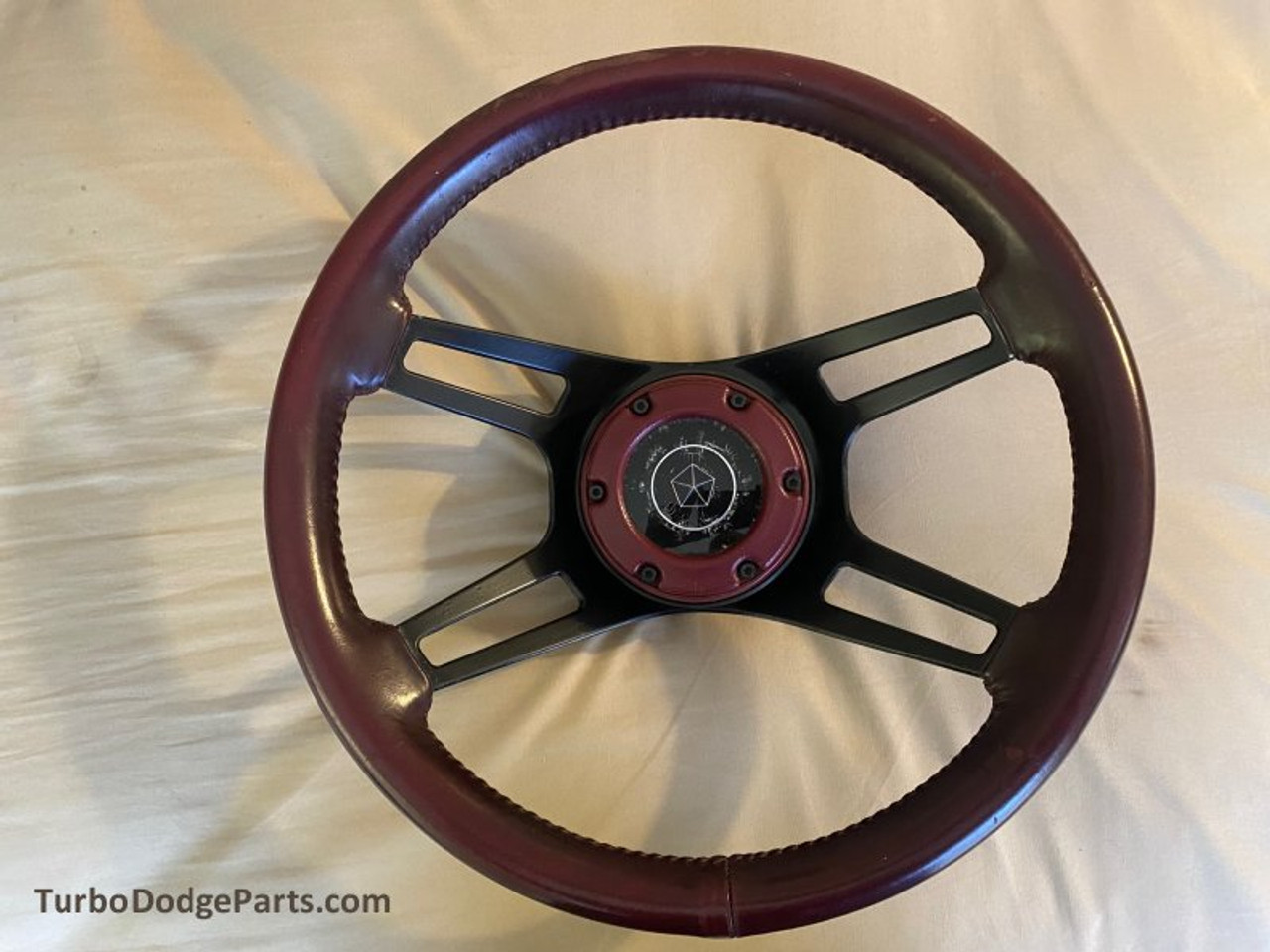 1984 Style Turbo Z Steering Wheel - Red (Leather Wrapped)