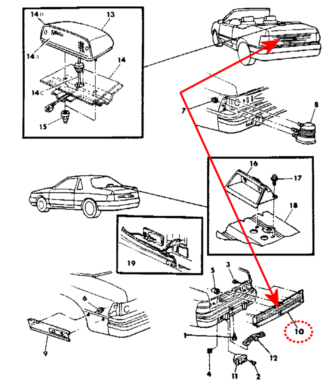 87/88 Lebaron Rear Tail Light Lens-4321786