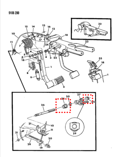 A525/A520/A555 Clutch Release Shaft Bushings