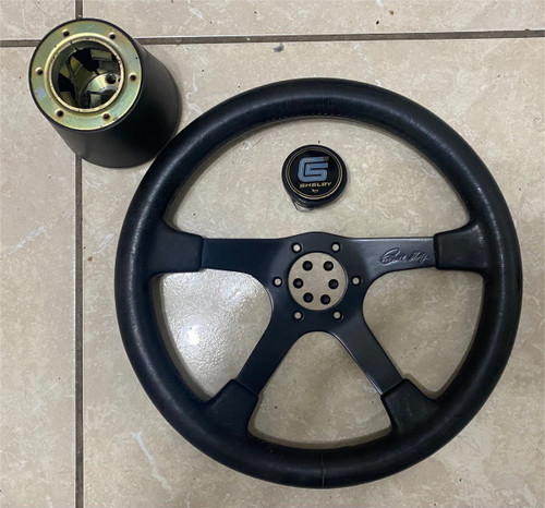 Shelby 4 Spoke Steering Wheel w/Horn Button And Adapter