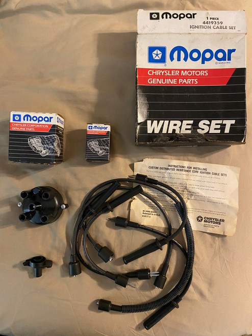 NOS 2.2/2.5 Mopar wires, cap, rotor (86+)