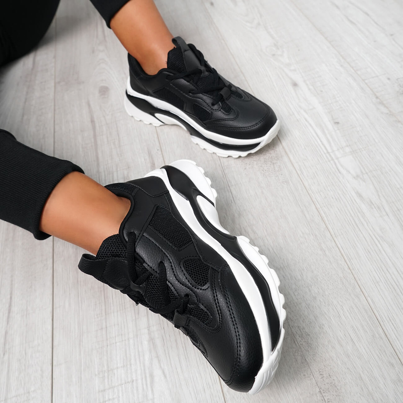 Patta Black Chunky Trainers - Fast Delivery