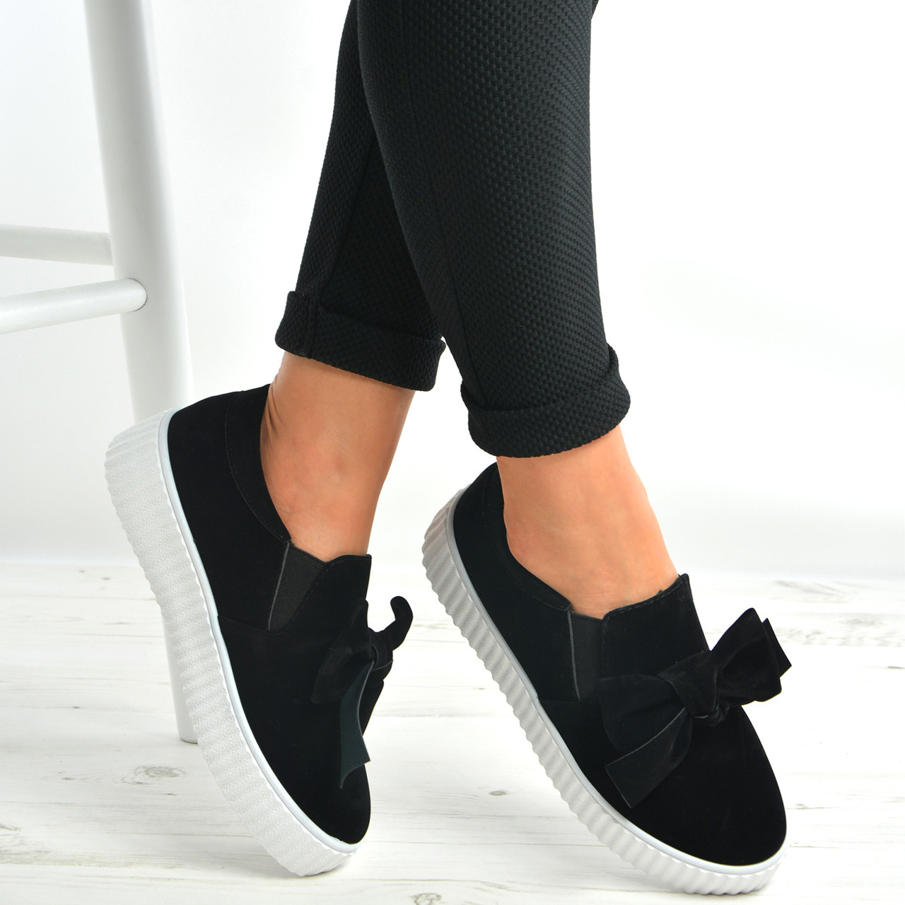 slip on bow trainers