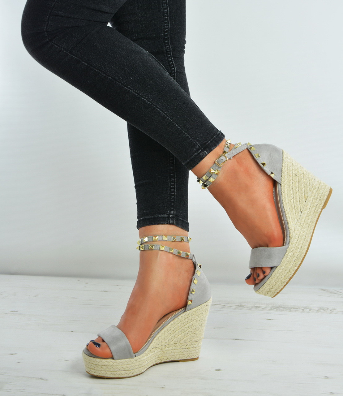 espadrille wedges with studs