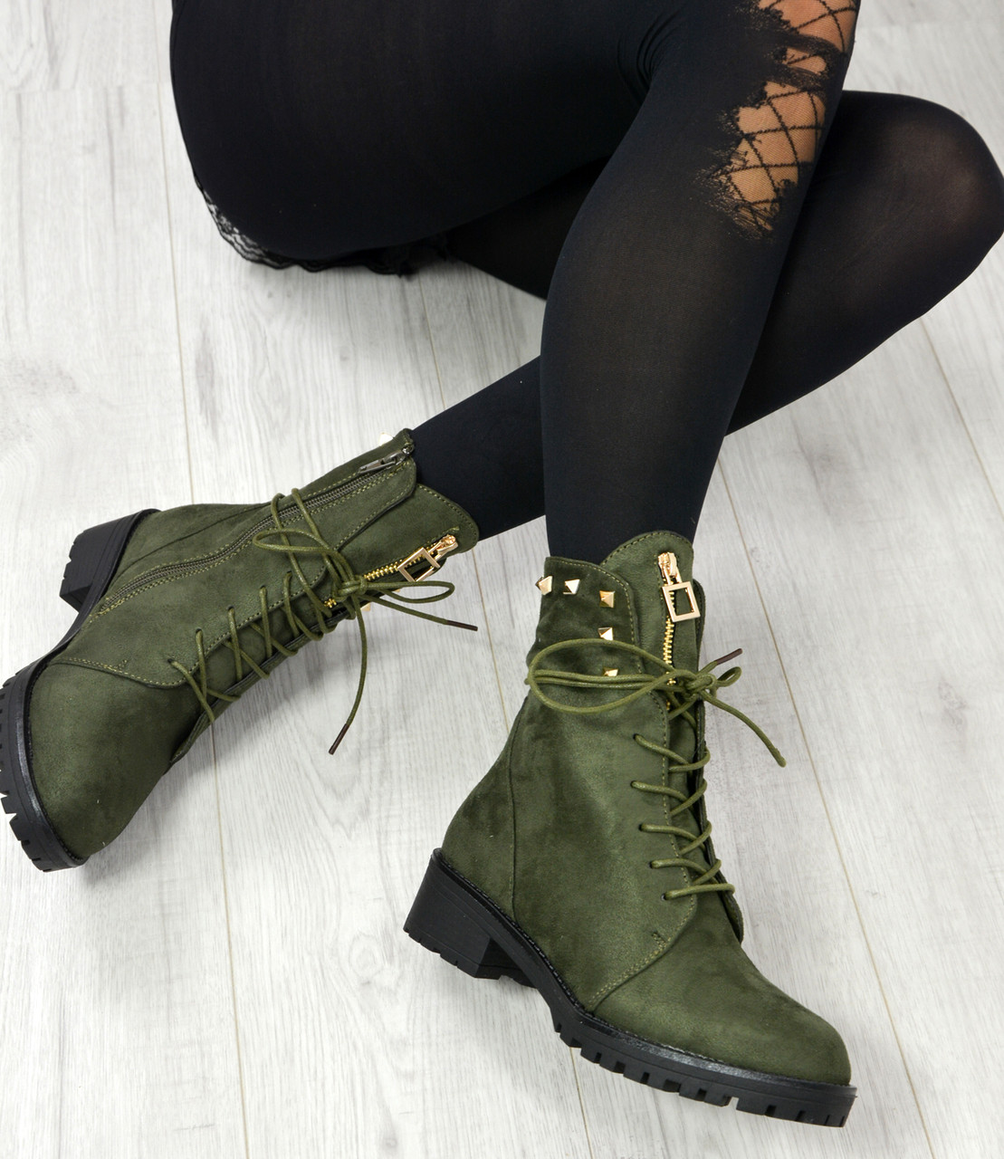 ladies green boots uk
