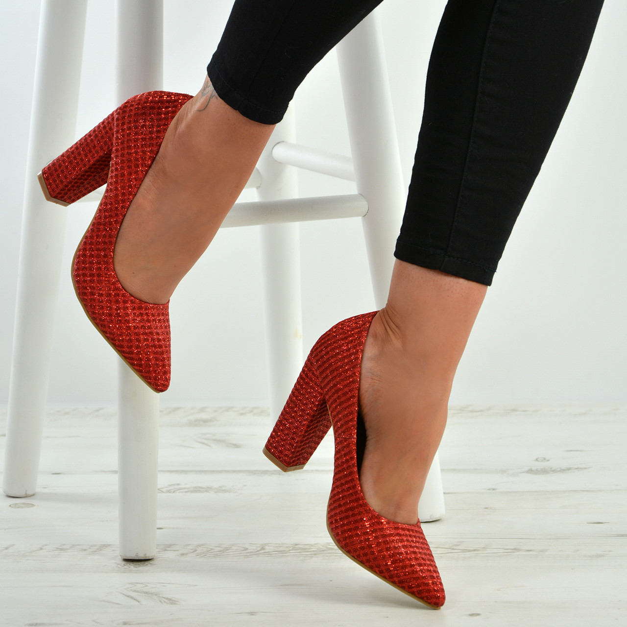 red sparkly shoes womens