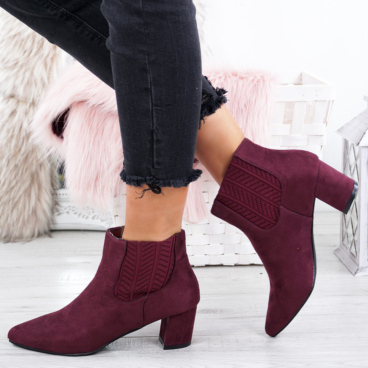 wine chelsea boots womens