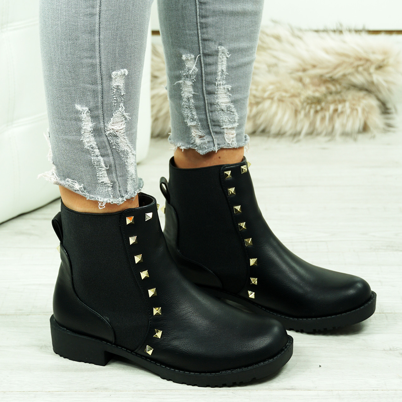 New Womens Chelsea Ankle Boots Rock 