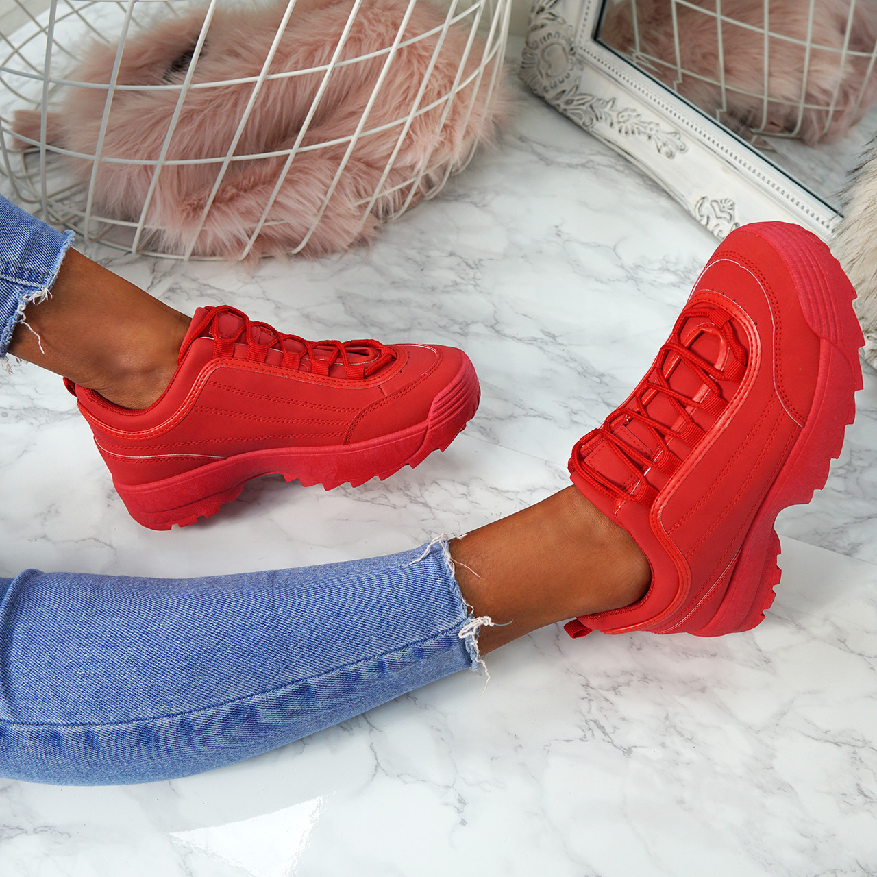 red trainers