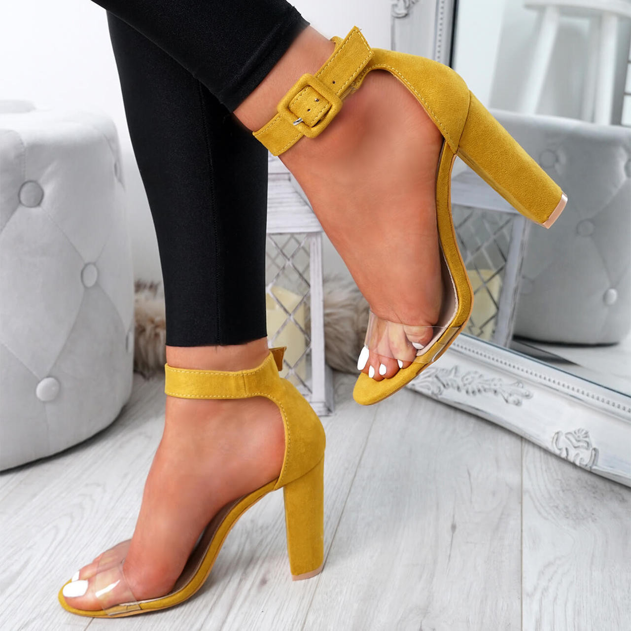 yellow block shoes