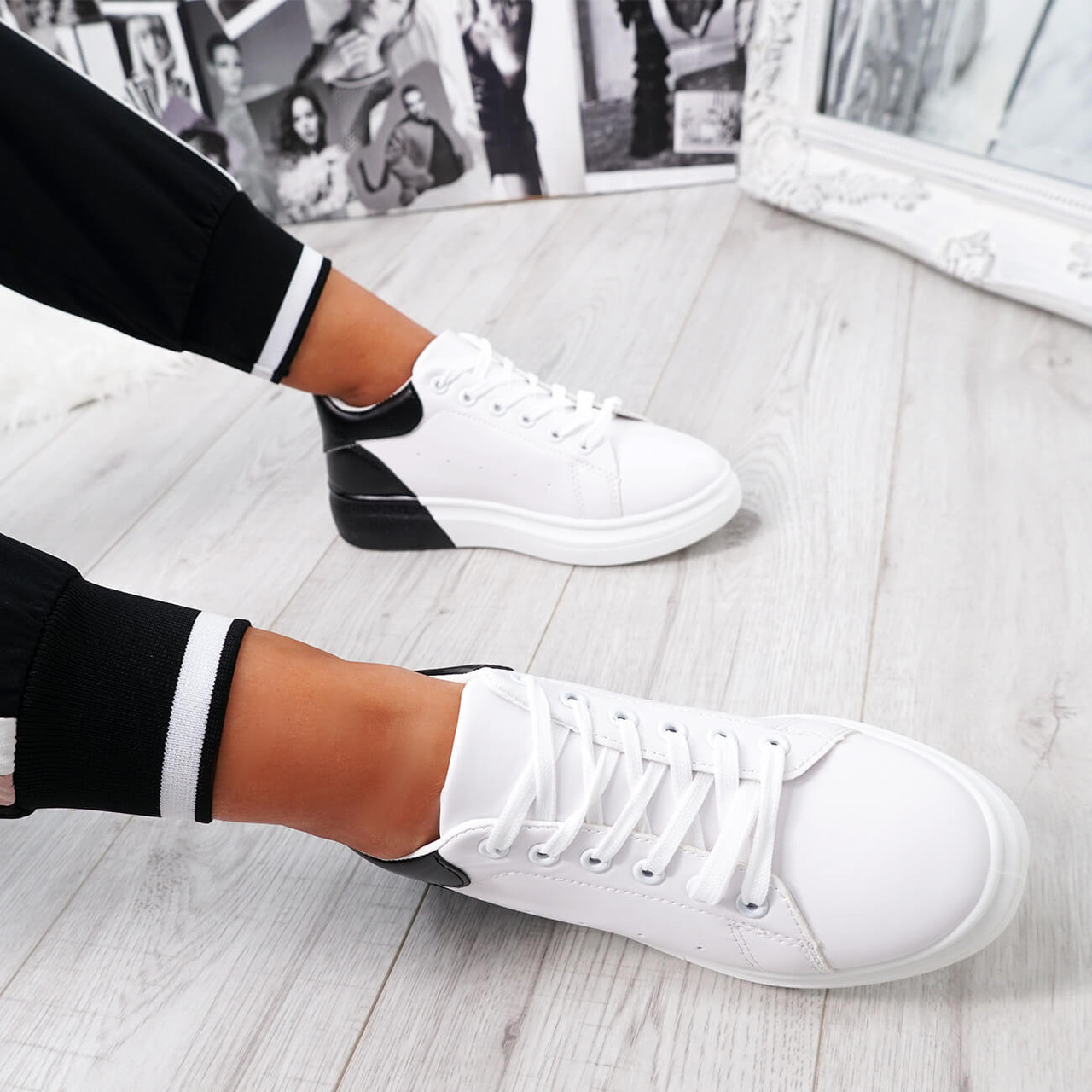 black and white trainers womens