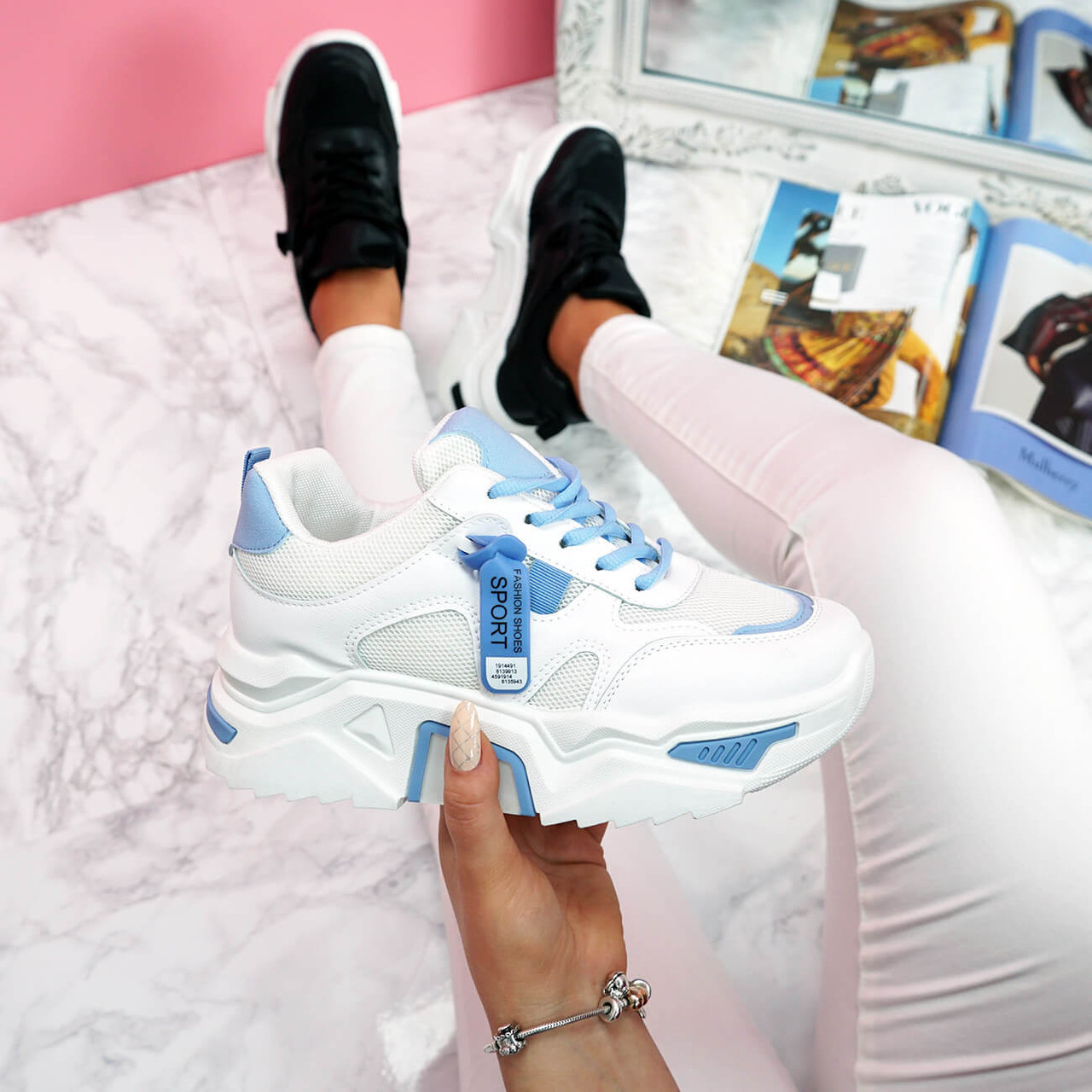 blue chunky trainers