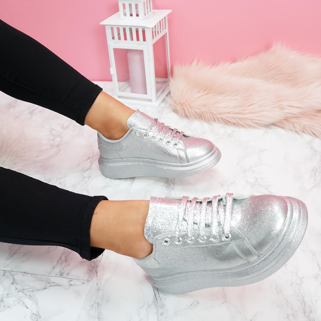 silver trainers womens uk