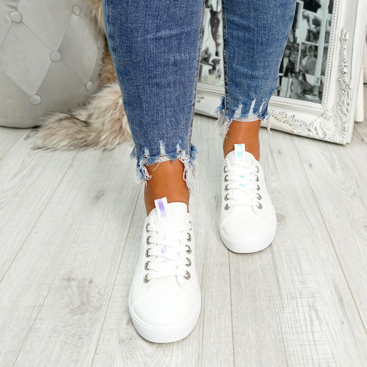 white plimsoll trainers