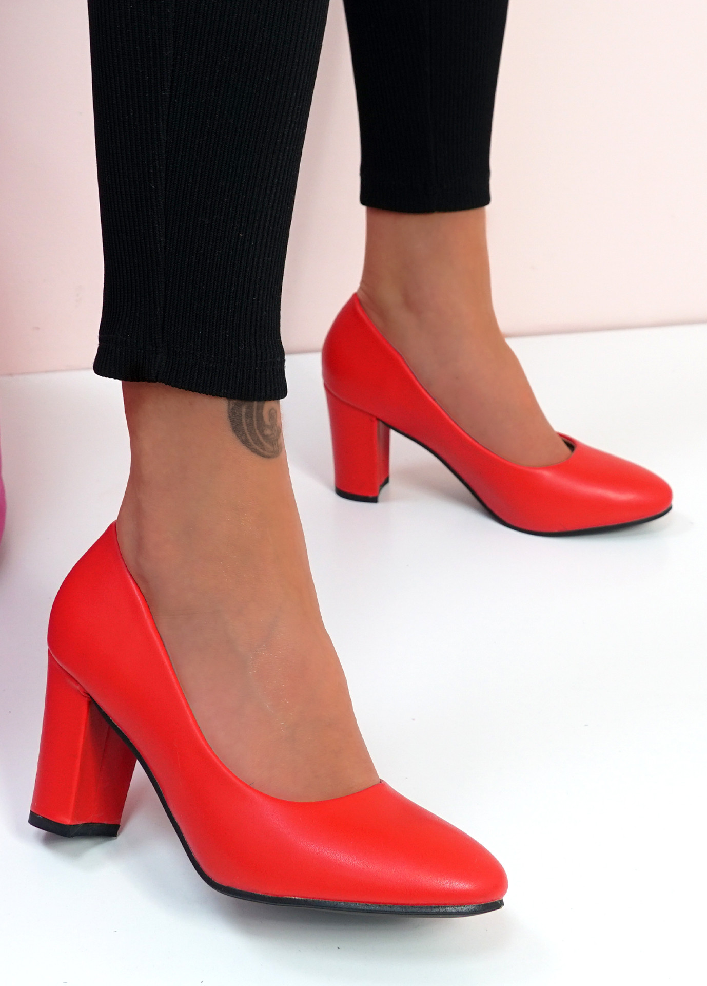 Franco Rossi Danita Block Court Heel - Red – Shoe Box™ Online Store