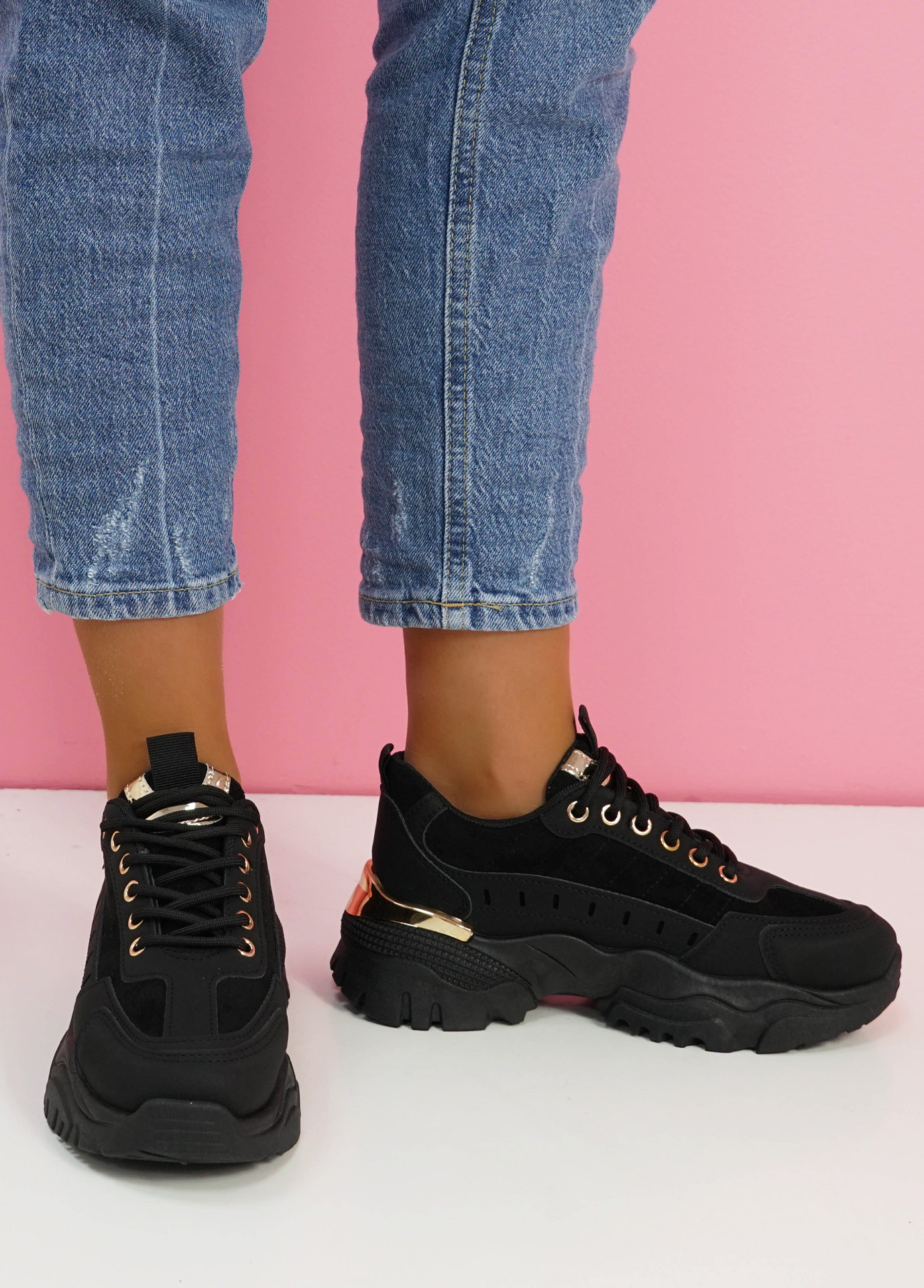 BOOMER Black Multi Platform Chunky Sneaker | Women's Sneakers – Steve Madden